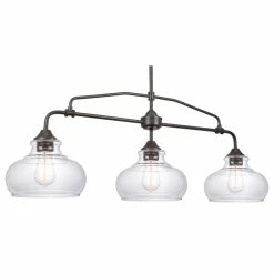 Best reviews of π Kira Home Harlow 37.5" Farmhouse Kitchen Island Light, Glass Shades, Adjustable π