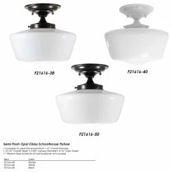 Best Pirce ⭐ Semi-Flush Opal Glass Schoolhouse Fixture By URBAN33, Polished Nickel 💯 -ceiling lighting store 3a71b0d70e597064 2651 w800 h800 b1 p0