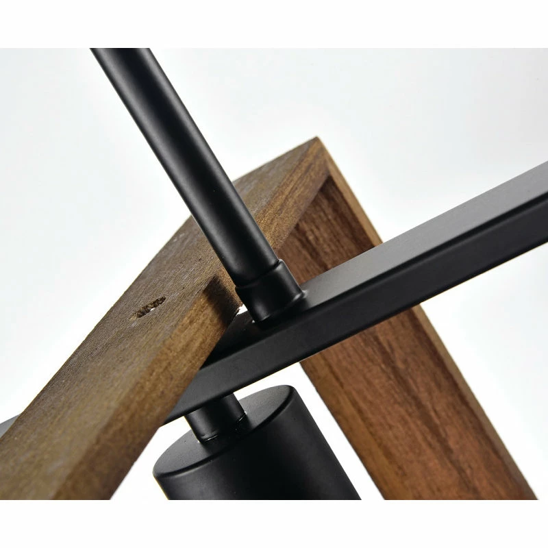 Buy π Edvivi Lighting 4-Light Matte Black And Wood Farmhouse Linear Chandelier With Exposed Bulbs β 6 Buy π Edvivi Lighting 4-Light Matte Black And Wood Farmhouse Linear Chandelier With Exposed Bulbs β - Image 6