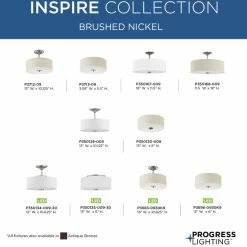 New 🌟 Progress Lighting Inspire 2-Light Semi-Flush, Brushed Nickel 🎉 -ceiling lighting store 3aa12e5d0f4e9693 8754 w800 h800 b0 p0