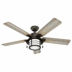 Outlet π Hunter Fan Company 54" Key Biscayne Onyx Bengal Ceiling Fan With Light π