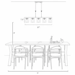 Outlet 🤩 LNC Lighting LNC 5-Light Industrial Matte Black And Linear Pendant Light For Kitchen Isalnd 😀 -ceiling lighting store 3c61393d03350897 5599 w800 h800 b1 p0