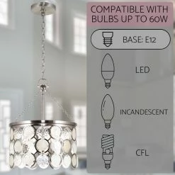 Buy 💯 Kira Home Estelle 18" Chic Crystal Pendant Chandelier, Wavy Glass, Capiz Shell 🤩 -ceiling lighting store 3ca129d300df74cb 1864 w800 h800 b0 p0