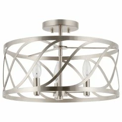 Deals 🤩 Kira Home Isabelle 16" Ceiling Light, Metal Drum Shade, Brushed Nickel 💯