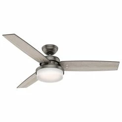 Deals 🌟 Hunter Fan Company 52" Sentinel Brushed Slate Ceiling Fan With Light And Remote 😀