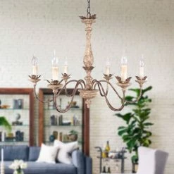Deals ⭐ Oaks Aura French Traditional Elegant Wood And Iron Chandelier, 6-Light 🔥 -ceiling lighting store 4041422b0d8841f8 9046 w800 h800 b0 p0