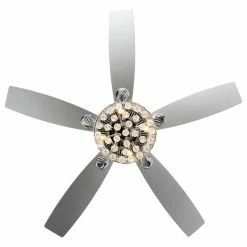 Discount ✔️ FLINT GARDEN INC 52 Modern Crystal Ceiling Fan With Remote Control, 5 Blades, Chrome ⌛ -ceiling lighting store 41318f920da3cc9d 5252 w800 h800 b1 p0
