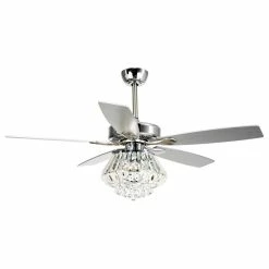 Cheap ❤️ Whoselamp 52-In Crystal 5-Blade Ceiling Fan With Light, Remote Control, Chrome 🎉 -ceiling lighting store 41f12a6b0d1d7a6c 9223 w800 h800 b1 p0