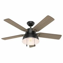 Promo 🔔 Hunter Fan Company 52" Mill Valley Ceiling Fan With Light, Matte Black ❤️