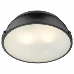 Budget ❤️ Golden Lighting Duncan 14" Flush Mount, Black With Matte Black Shade 👍 -ceiling lighting store 43a1d29e0df0fd81 4968 w800 h800 b1 p0