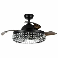 Cheapest ⌛ Whoselamp 42 In. Modern Black Crystal Retractable Ceiling Fan With Light Kit And Remote 👍 -ceiling lighting store 454112830315a30e 2796 w800 h800 b1 p0