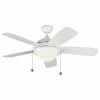 Deals 🎉 Monte Carlo 44" Discus Classic Ceiling Fan, White/Matte Opal 🛒