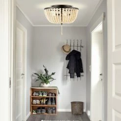 Discount ⭐ JONATHAN Y Allison Wood Beaded LED Flush Mount, Antique Gold, Cream, 15", Oil Rubbed Bronze ⭐ -ceiling lighting store 49814011039b6c77 6030 w800 h800 b0 p0