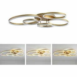 Promo 🌟 Aiwen 5 Light LED Semi-Flush Mount Light Modern Ring Ceiling Light, Gold ⭐ -ceiling lighting store 4a41a17401b1bb2d 2048 w800 h800 b1 p0