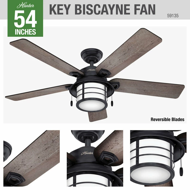 Best Pirce ✔️ Hunter Fan Company 54" Key Biscayne Weathered Zinc Ceiling Fan With Light ❤️ 13 Best Pirce ✔️ Hunter Fan Company 54" Key Biscayne Weathered Zinc Ceiling Fan With Light ❤️ - Image 13