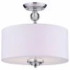 Best Pirce 🔥 Edvivi Lighting 3-Light Decorated White Drum Semi Flush Mount Chrome Fixture Coastal Lighting 🎁
