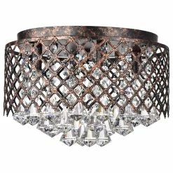 Top 10 π Edvivi Lighting 4-Light Antique Copper Lattice Crystal Flush Mount Chandelier Glam β¨