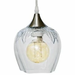 Wholesale 👍 Unbranded Apple/Leaf Hand Blown Clear Glass Pendant Brushed Nickel Finish, Pack Of 3 😍 -ceiling lighting store 4ff1b4df02ec4545 3540 w800 h800 b1 p0