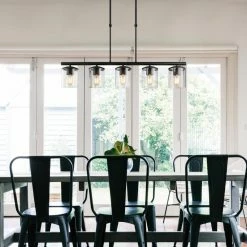 Outlet 🤩 LNC Lighting LNC 5-Light Industrial Matte Black And Linear Pendant Light For Kitchen Isalnd 😀 -ceiling lighting store 52a1fa2a032192fd 5599 w800 h800 b0 p0