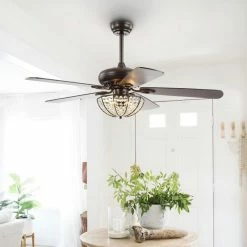 New ✔️ JONATHAN Y Joanna 52" 3-Light LED Ceiling Fan With Remote, Oil Rubbed Bronze 🧨 -ceiling lighting store 52e12691030392ce 0707 w800 h800 b0 p0