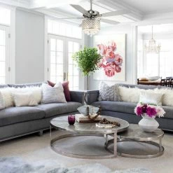 Discount ✔️ FLINT GARDEN INC 52 Modern Crystal Ceiling Fan With Remote Control, 5 Blades, Chrome ⌛ -ceiling lighting store 5361275b0da3ceb9 5253 w800 h800 b0 p0