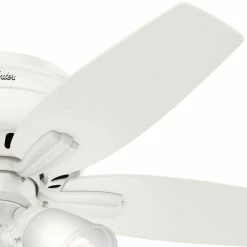 Budget ⌛ Hunter Fan Company 42" Newsome Low Profile Ceiling Fan With Light, Fresh White 🎁 -ceiling lighting store 5451a2b90f8fd3ad 6594 w800 h800 b0 p0