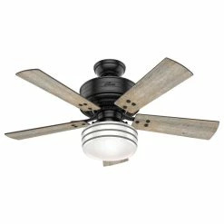 Hot Sale π Hunter Fan Company Cedar Key Matte Black Ceiling Fan With Light/Remote, 44" β€οΈ