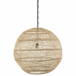 Discount 😉 KOUBOO Luhu Open Weave Cane Rib Ball Pendant Lamp, Natural ✔️