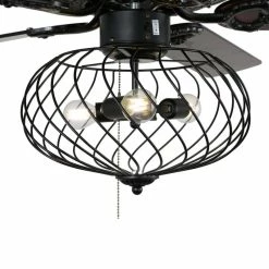 New ⭐ Bella Depot Modern Black Industrial Ceiling Fan With Remote Control, Reversible, 42 In. 🔥 -ceiling lighting store 56610bb10fbf9900 7070 w800 h800 b0 p0