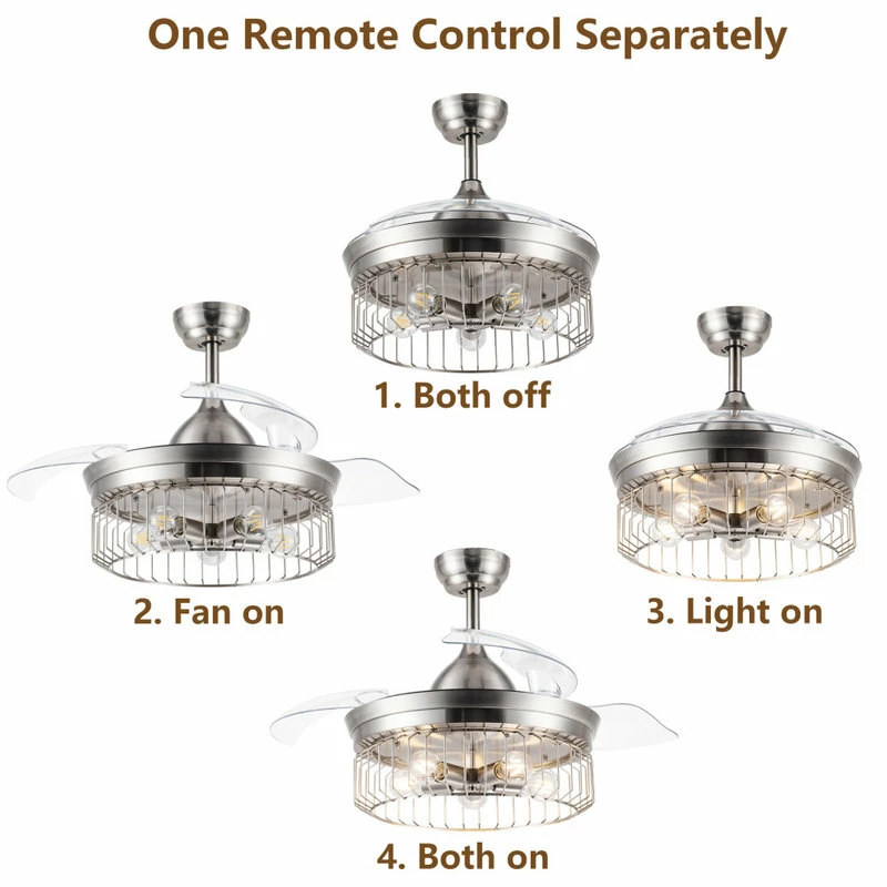 Buy π Bella Depot 36" Black Industrial Retractable Ceiling Fan With Remote, Brushed Nickel β€οΈ 6 Buy π Bella Depot 36" Black Industrial Retractable Ceiling Fan With Remote, Brushed Nickel β€οΈ - Image 6