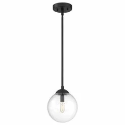 Best Sale 🛒 Trade Winds Lighting Trade Winds Chelsea Glass Pendant Light In Matte Black 🤩