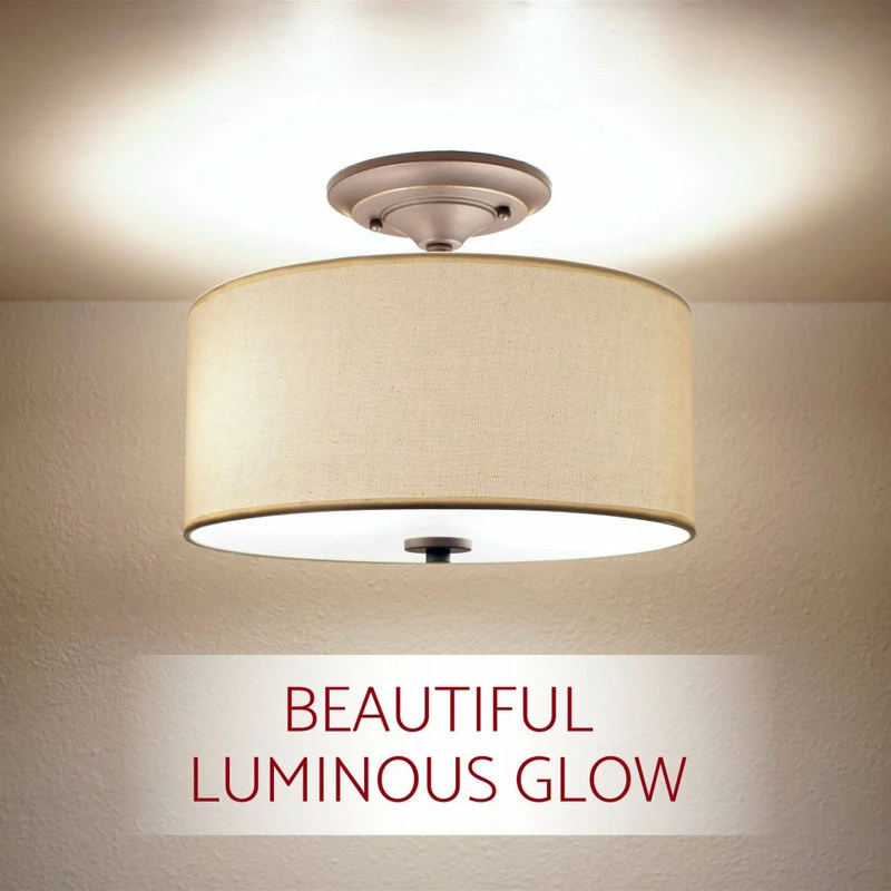 Budget π Kira Home Addison 13" Ceiling Light, Off-White Fabric Drum Shade, Bronze π 4 Budget π Kira Home Addison 13" Ceiling Light, Off-White Fabric Drum Shade, Bronze π - Image 4