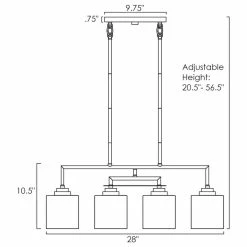 New 🛒 Kira Home Monroe 28" Island Light, Free Swinging Center Arm, 🔨 Hammered Glass 👏 -ceiling lighting store 5c7142150bf44572 8663 w800 h800 b1 p0