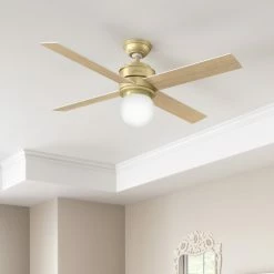 Promo 🔔 Hunter Fan Company 52" Hepburn Ceiling Fan With Light With Wall Control, White 🔔 -ceiling lighting store 5dd149220f8fcf4b 7512 w800 h800 b0 p0