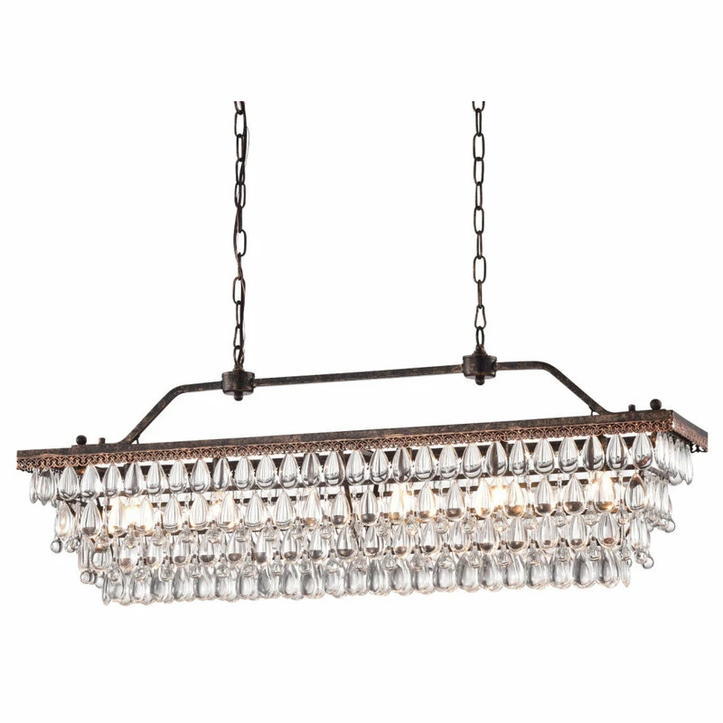 Promo π Edvivi Lighting 6-Light Antique Bronze Rectangular Crystal Chandelier Dining Room 40" Glam π― 6 Promo π Edvivi Lighting 6-Light Antique Bronze Rectangular Crystal Chandelier Dining Room 40" Glam π― - Image 6