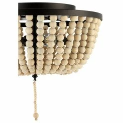 Discount ⭐ JONATHAN Y Allison Wood Beaded LED Flush Mount, Antique Gold, Cream, 15", Oil Rubbed Bronze ⭐ -ceiling lighting store 5f7188d20f7630c6 6030 w800 h800 b1 p0
