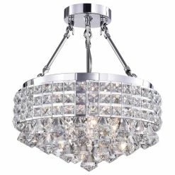 Top 10 🎁 Edvivi Lighting 4-Light Chrome Semi Flush Mount Beaded Drum Crystal Chandelier Glam 🧨