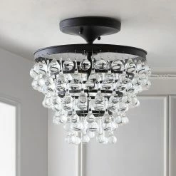 Promo 🥰 JONATHAN Y Toronto Metal, Crystal LED Flush Mount, Oil Rubbed Bronze, 13" ✔️ -ceiling lighting store 6451f3160f76325b 7666 w800 h800 b0 p0