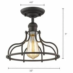 New 🎉 CHLOE Lighting, Inc. Jaxon 1-Light Rubbed Bronze Semi-Flush Ceiling Fixture 10" 👏 -ceiling lighting store 669102750ae23161 0097 w800 h800 b1 p0