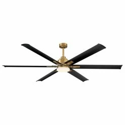 Promo π Whoselamp 72 In. Integrated LED Indoor Natural Brass Ceiling Fan With Light And Remote β