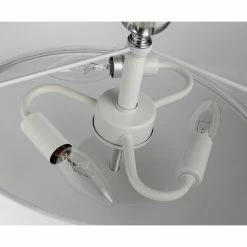 Best Pirce 🔥 Edvivi Lighting 3-Light Decorated White Drum Semi Flush Mount Chrome Fixture Coastal Lighting 🎁 -ceiling lighting store 6831472007ac9750 2161 w800 h800 b0 p0