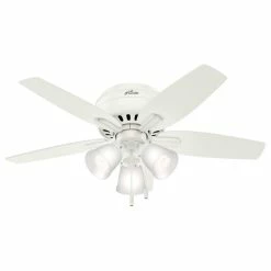 Budget β Hunter Fan Company 42" Newsome Low Profile Ceiling Fan With Light, Fresh White π