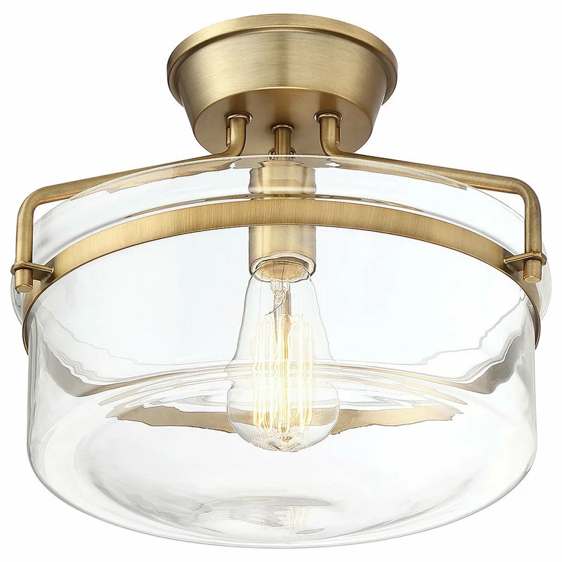 Brand new ✔️ Helmsman Lighting Works 1-Light Semi-Flush Mount, Natural Brass ✔️ 4 Brand new ✔️ Helmsman Lighting Works 1-Light Semi-Flush Mount, Natural Brass ✔️ - Image 4