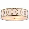 Discount ⭐ JONATHAN Y Aria 2-Light Metal LED Flush Mount, Brass Gold, 15.5"w 😀