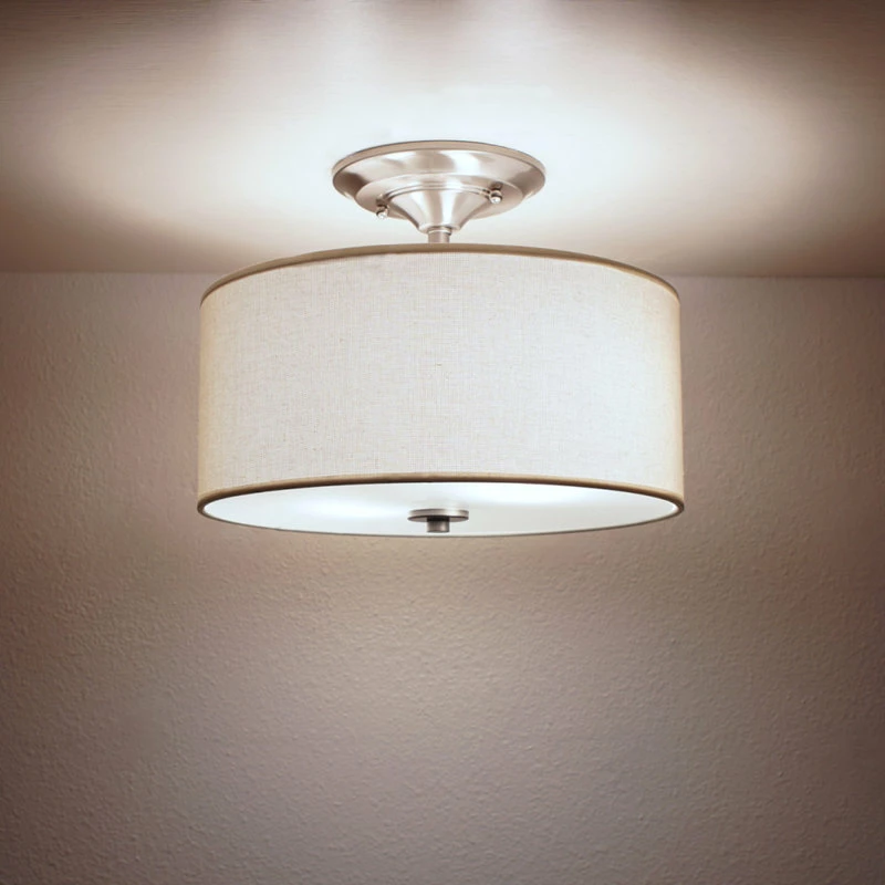 Deals 🛒 Kira Home Addison 13" Ceiling Light, Off-White Fabric Drum Shade, Brushed Nickel 🎉 5 Deals 🛒 Kira Home Addison 13" Ceiling Light, Off-White Fabric Drum Shade, Brushed Nickel 🎉 - Image 5