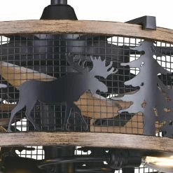 Hot Sale ⭐ Vaxcel Kodiak 21" Rustic Indoor Ceiling Fan Light Kit, Black/Burnished Teak 🧨 -ceiling lighting store 6f61e41f01cb6be8 5993 w800 h800 b0 p0