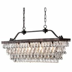 Brand new ⌛ Edvivi Lighting 4-Light Antique Bronze Rectangular Crystal Chandelier Dining Room Fixture Glam 🎉 -ceiling lighting store 7051f7da0be5a51b 9357 w800 h800 b1 p0