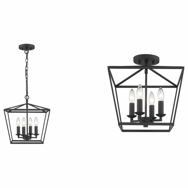 Brand new 🛒 Lighting Favorites 4 Light Semi-flush Convertible To Pendant Forged Black Lantern ⌛ 1 Brand new 🛒 Lighting Favorites 4 Light Semi-flush Convertible To Pendant Forged Black Lantern ⌛