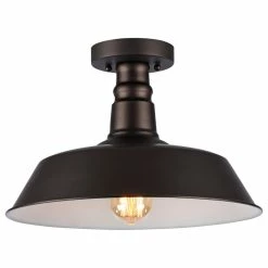 Hot Sale 👍 CHLOE Lighting, Inc. Ironclad 1-Light Rubbed Bronze Semi-Flush Ceiling Fixture ✨
