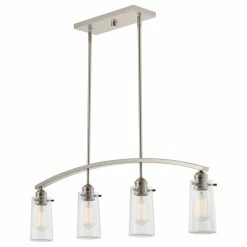 Brand new β Kira Home Rayne 33" Farmhouse Arched Island Light, Seeded Glass Shades π